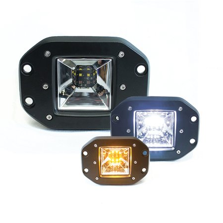 RACE SPORT Flush Mount 3X5In 2-Function Led Cube Style Forward Light RSE12KA